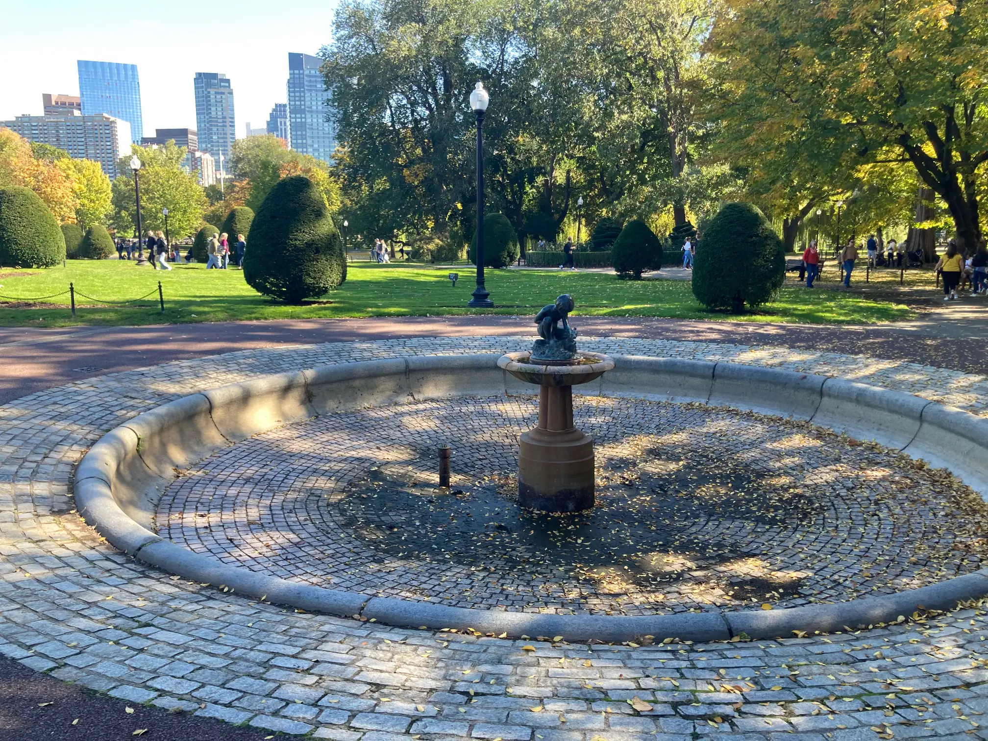 boy and bird fountain boston public garden