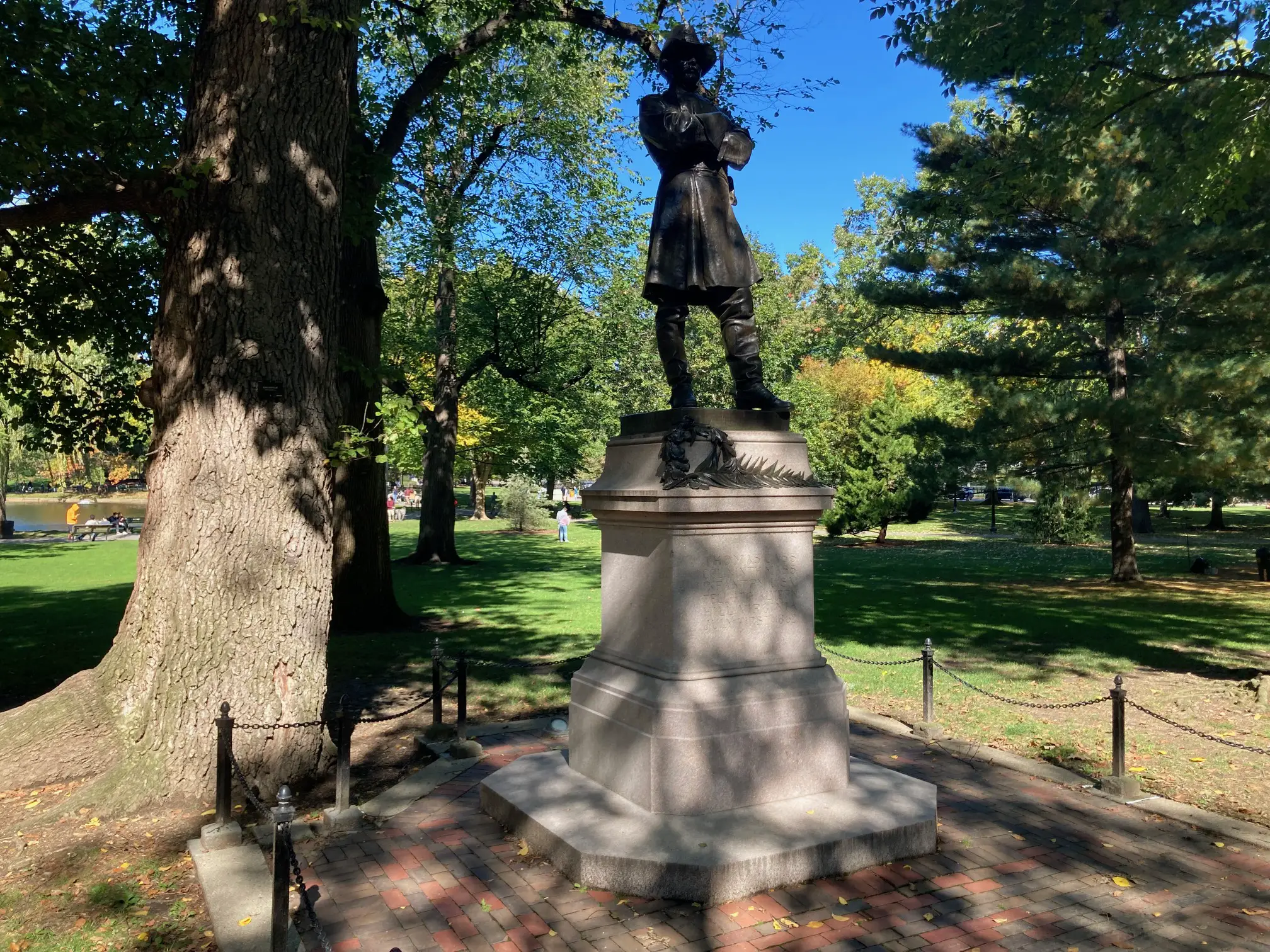 boston public garden thomas cass statue